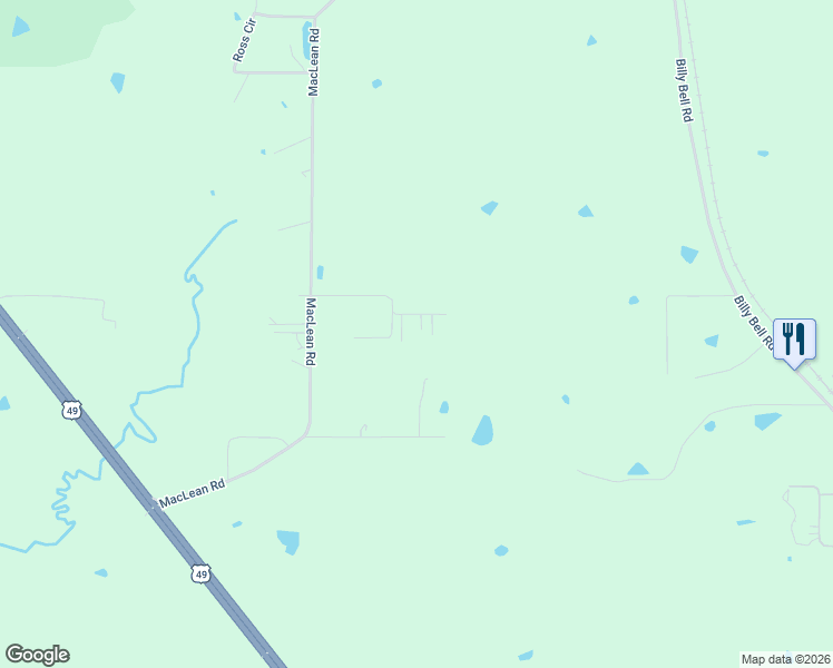 map of restaurants, bars, coffee shops, grocery stores, and more near 1245 Crump Road in Jackson