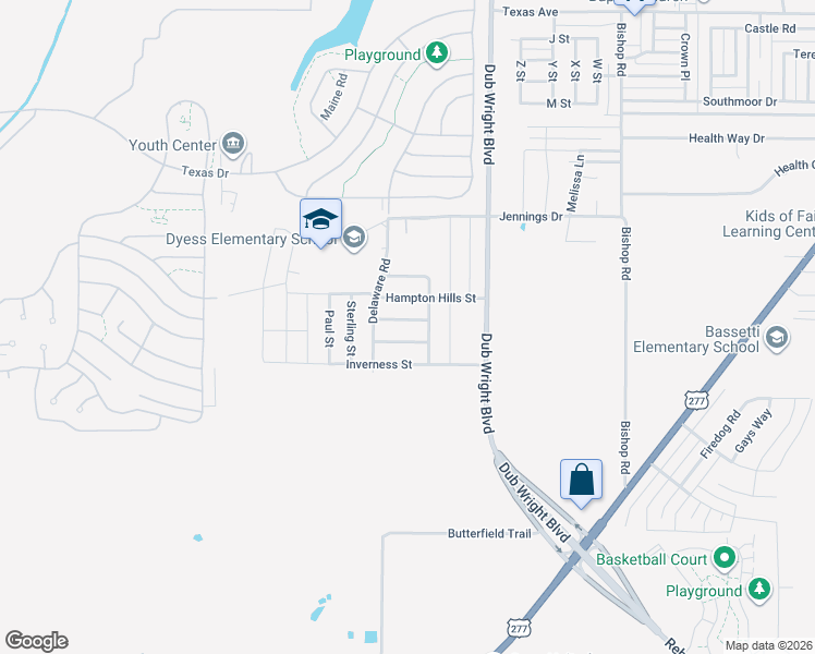 map of restaurants, bars, coffee shops, grocery stores, and more near 6625 Dundee Street in Abilene