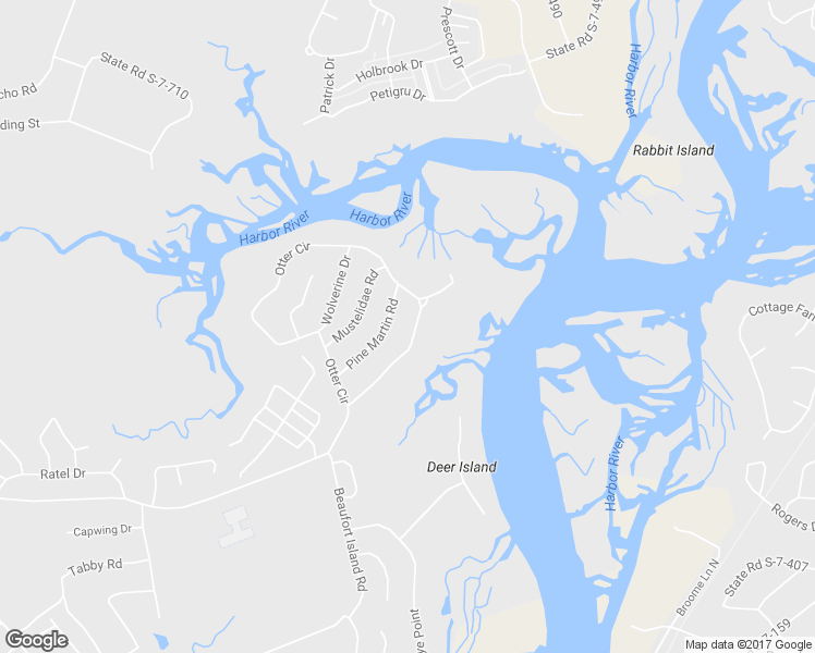 map of restaurants, bars, coffee shops, grocery stores, and more near 1128 Otter Cir in Beaufort