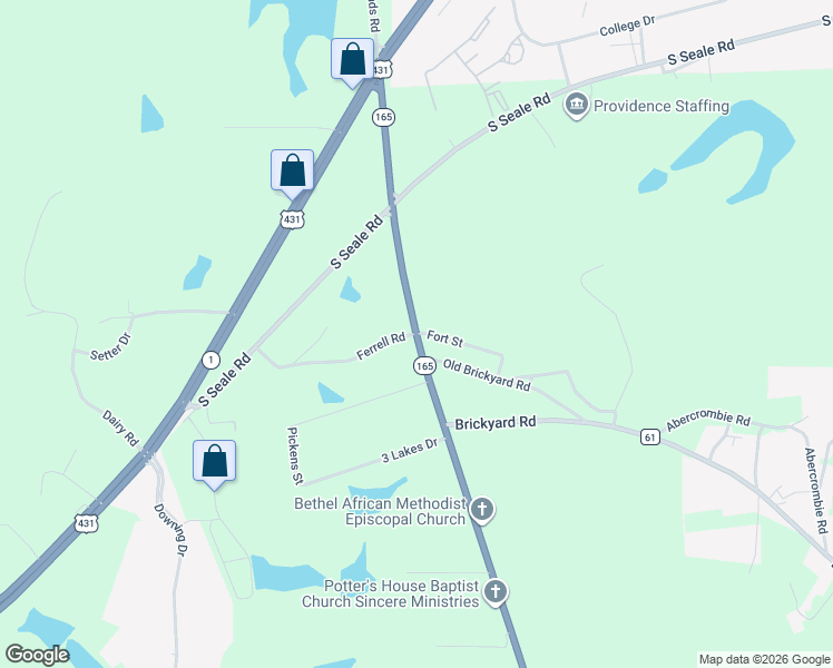 map of restaurants, bars, coffee shops, grocery stores, and more near 2 Ferrell Road in Phenix City