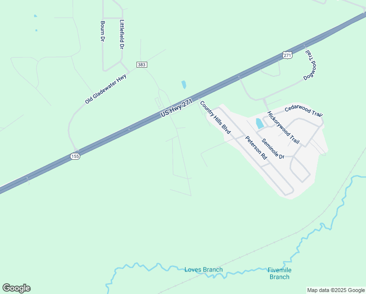 map of restaurants, bars, coffee shops, grocery stores, and more near 10449 Sunny Meadows Boulevard in Tyler