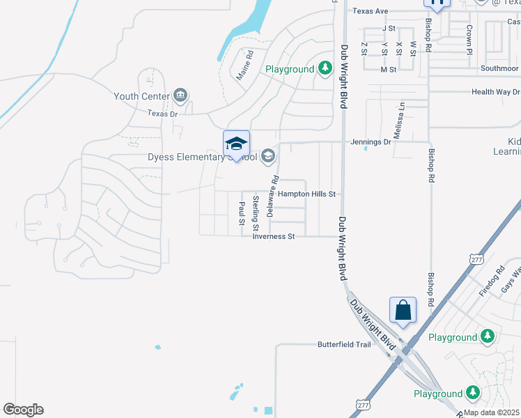 map of restaurants, bars, coffee shops, grocery stores, and more near 3033 Sterling Street in Abilene