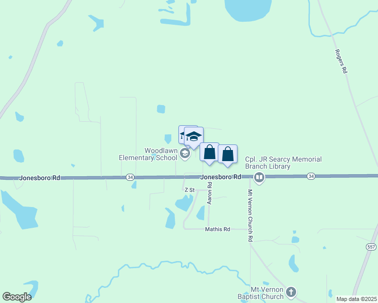 map of restaurants, bars, coffee shops, grocery stores, and more near 5946 Jonesboro Road in West Monroe