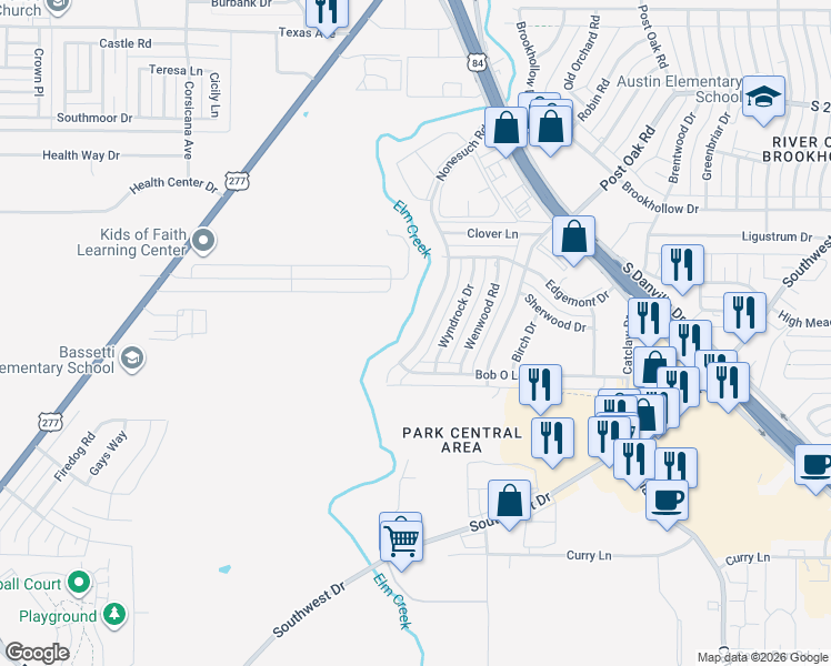map of restaurants, bars, coffee shops, grocery stores, and more near 3209 Nonesuch Road in Abilene