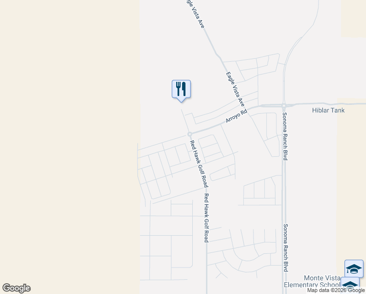 map of restaurants, bars, coffee shops, grocery stores, and more near 7499 Red Hawk Road in Las Cruces