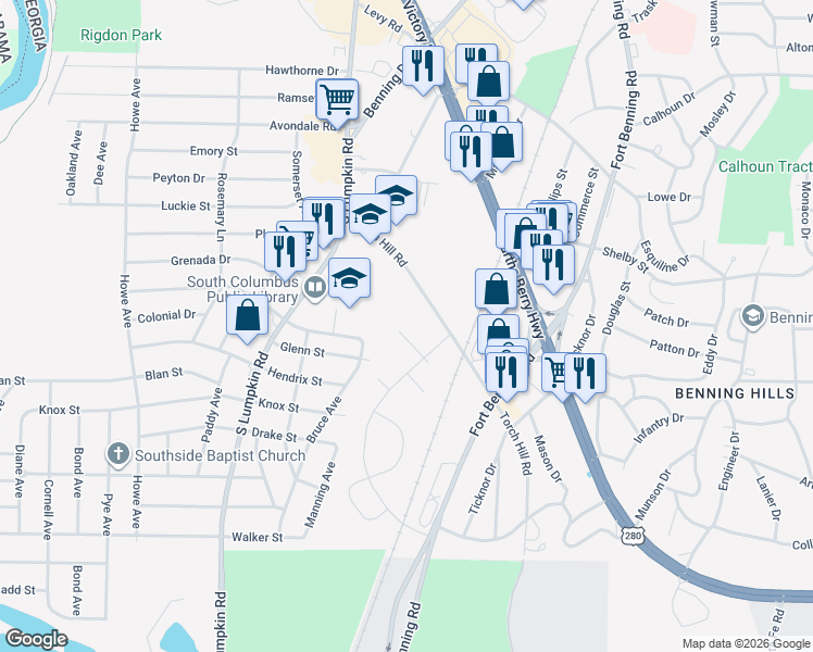 map of restaurants, bars, coffee shops, grocery stores, and more near 2000 Torch Hill Road in Columbus