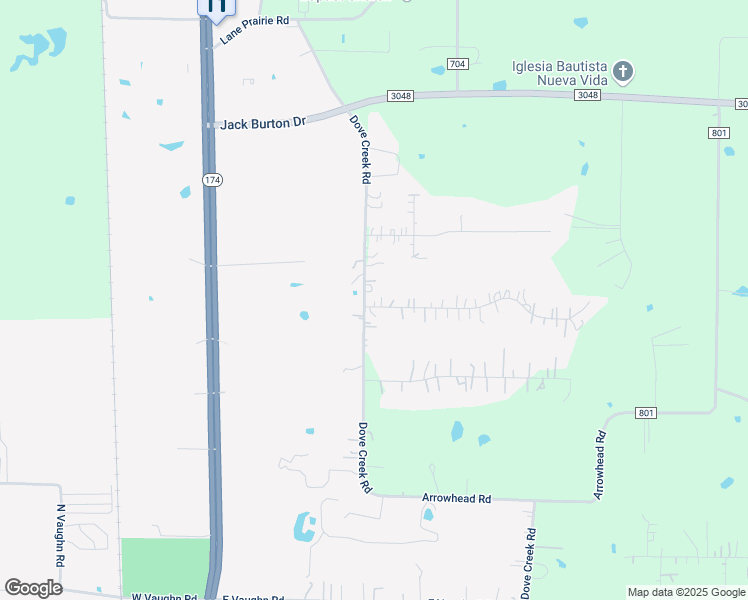 map of restaurants, bars, coffee shops, grocery stores, and more near 3521 County Road 800 in Cleburne