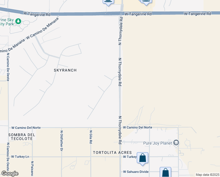 map of restaurants, bars, coffee shops, grocery stores, and more near 11500 North Vista Ranch Place in Marana