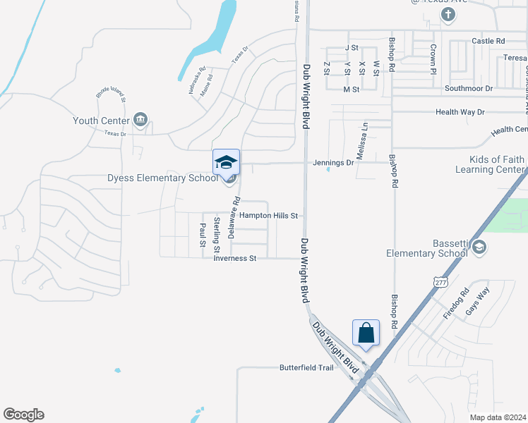 map of restaurants, bars, coffee shops, grocery stores, and more near 6602 Hampton Hills Street in Abilene