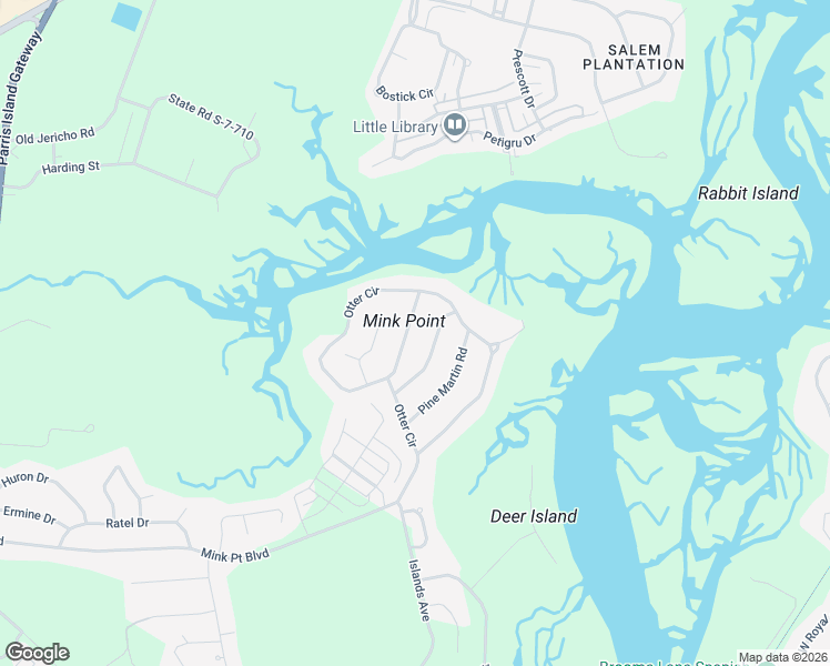 map of restaurants, bars, coffee shops, grocery stores, and more near 1011 Wolverine Drive in Beaufort