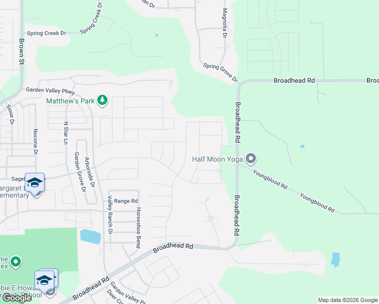 map of restaurants, bars, coffee shops, grocery stores, and more near 182 Memory Lane in Waxahachie