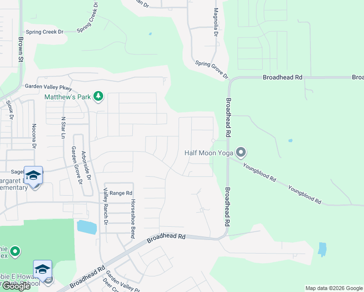 map of restaurants, bars, coffee shops, grocery stores, and more near 182 Memory Lane in Waxahachie