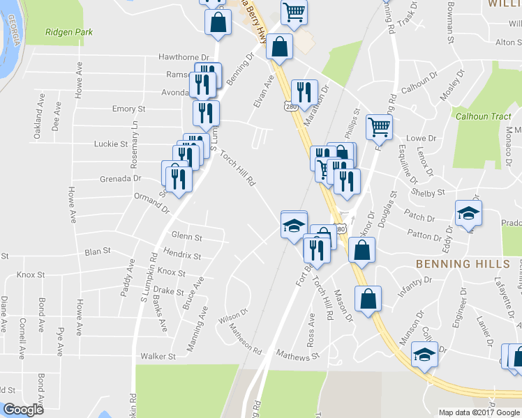 map of restaurants, bars, coffee shops, grocery stores, and more near 2000 Torch Hill Road in Columbus