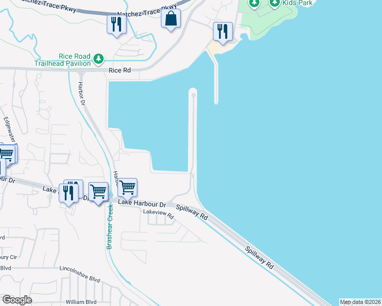 map of restaurants, bars, coffee shops, grocery stores, and more near 30 Breakers Lane in Ridgeland