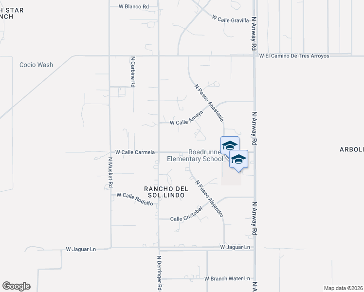 map of restaurants, bars, coffee shops, grocery stores, and more near 16920 West Calle Carmela in Marana