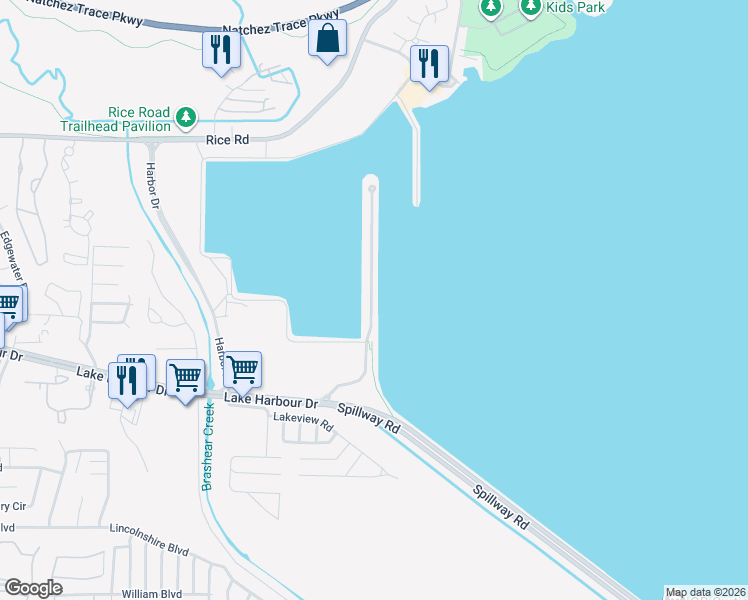 map of restaurants, bars, coffee shops, grocery stores, and more near 27 Breakers Lane in Ridgeland