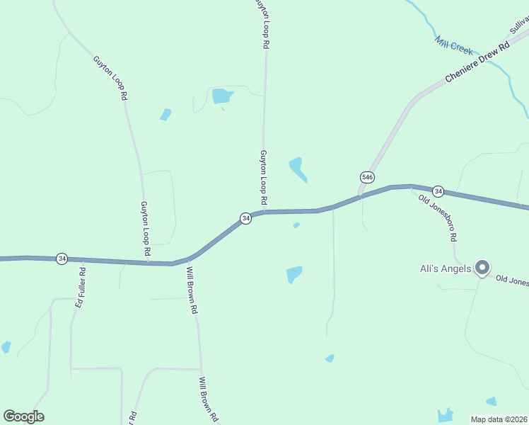 map of restaurants, bars, coffee shops, grocery stores, and more near 5250 Louisiana 34 in Eros