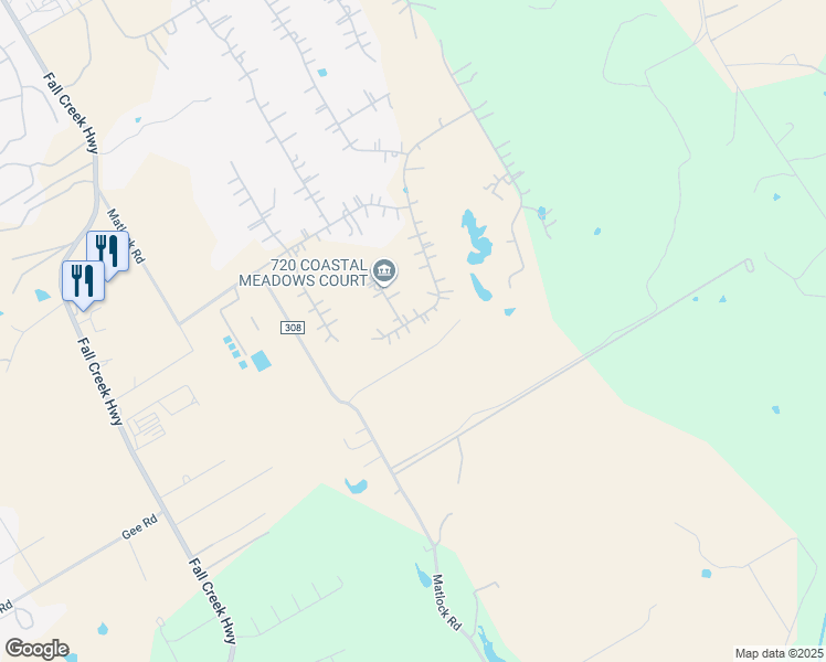 map of restaurants, bars, coffee shops, grocery stores, and more near Coastal Meadows Court in Granbury
