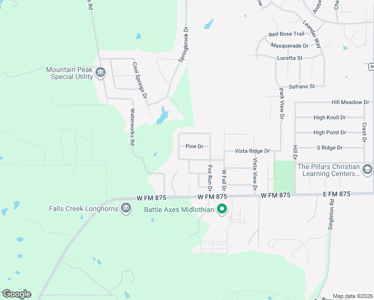 map of restaurants, bars, coffee shops, grocery stores, and more near 1740 Pine Drive in Midlothian