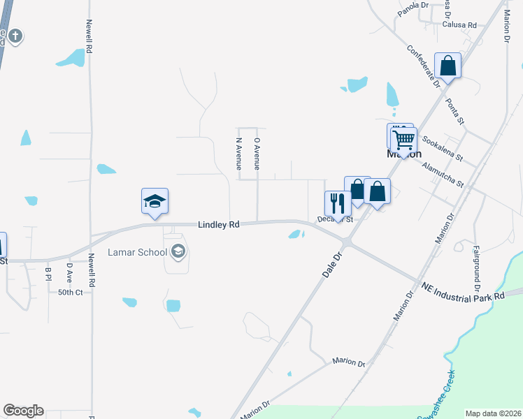map of restaurants, bars, coffee shops, grocery stores, and more near 5308 Linmoor Drive in Marion