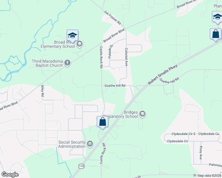 map of restaurants, bars, coffee shops, grocery stores, and more near 207 Goethe Hill Road in Beaufort