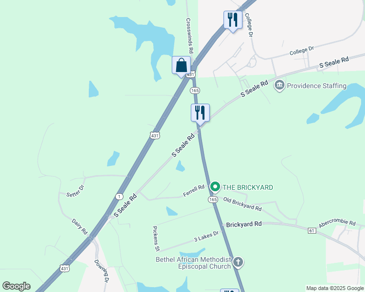 map of restaurants, bars, coffee shops, grocery stores, and more near 300 S Seale Rd in Phenix City