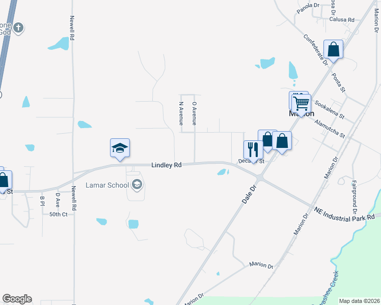 map of restaurants, bars, coffee shops, grocery stores, and more near 5308 Linmoor Drive in Marion