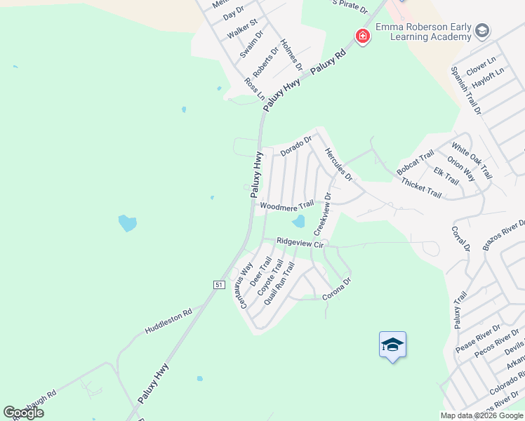 map of restaurants, bars, coffee shops, grocery stores, and more near 2402 Centaurus Way in Granbury