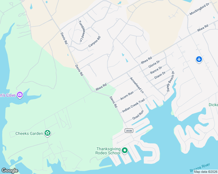 map of restaurants, bars, coffee shops, grocery stores, and more near 3814 Birdsong Court in Granbury