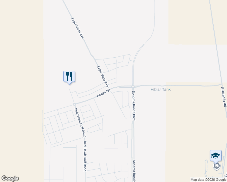 map of restaurants, bars, coffee shops, grocery stores, and more near Sonoma Ranch Boulevard in Las Cruces