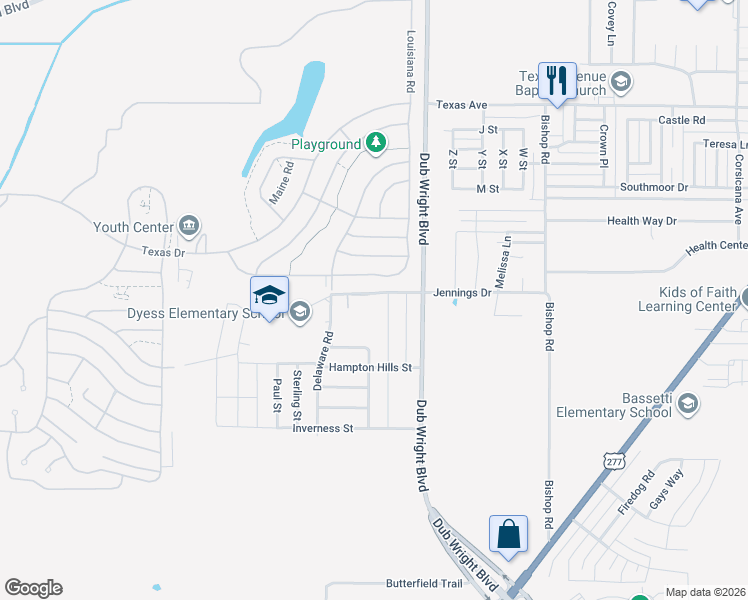 map of restaurants, bars, coffee shops, grocery stores, and more near 6501 Jennings Drive in Abilene