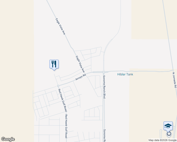 map of restaurants, bars, coffee shops, grocery stores, and more near 3900 Arroyo Road in Las Cruces