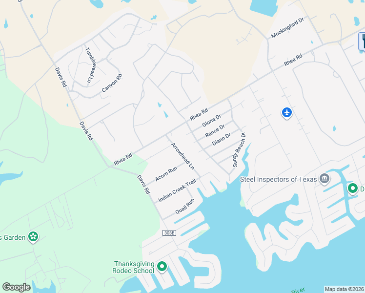 map of restaurants, bars, coffee shops, grocery stores, and more near 4107 Arrowhead Lane in Granbury