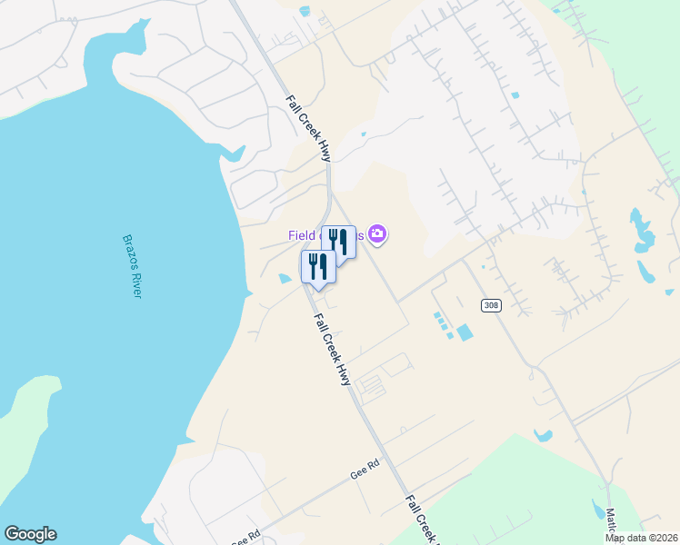 map of restaurants, bars, coffee shops, grocery stores, and more near 5650 Matlock Road in Granbury