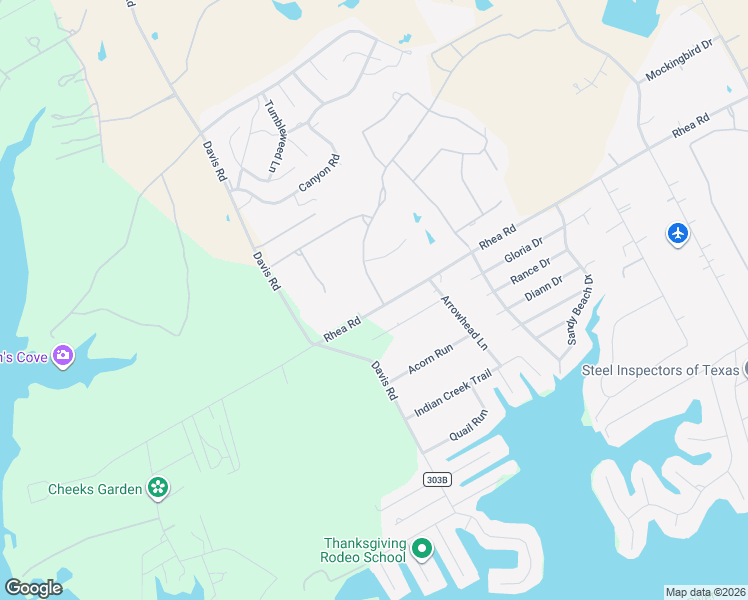 map of restaurants, bars, coffee shops, grocery stores, and more near 3612 Rhea Road in Granbury