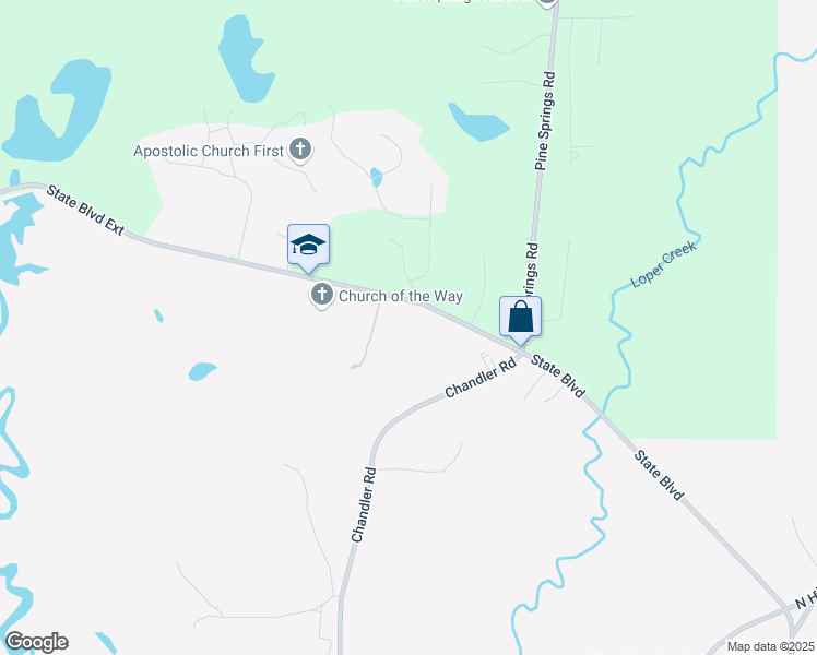 map of restaurants, bars, coffee shops, grocery stores, and more near 7035 State Boulevard Extension in Meridian