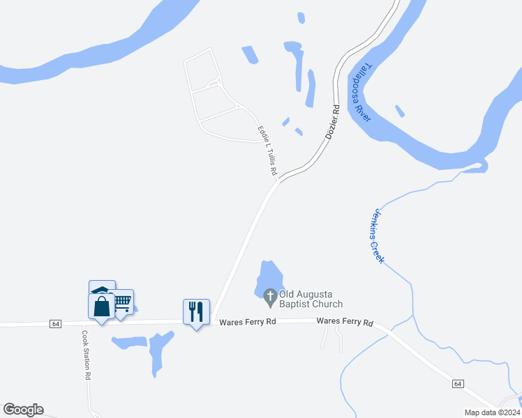 map of restaurants, bars, coffee shops, grocery stores, and more near 1855 Emerald Mountain Express Way in Montgomery