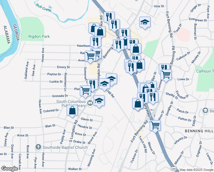 map of restaurants, bars, coffee shops, grocery stores, and more near 1953 Torch Hill Road in Columbus