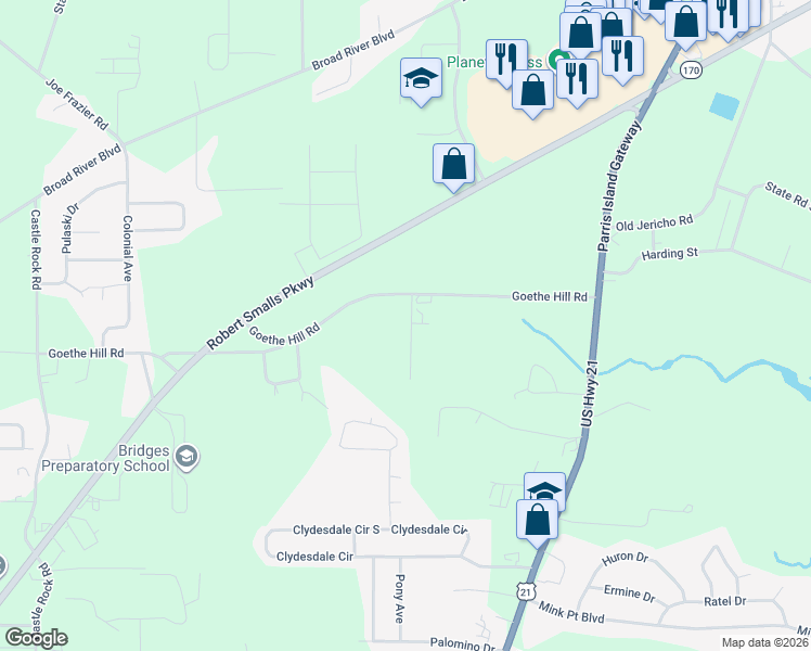map of restaurants, bars, coffee shops, grocery stores, and more near 7 Munch Dr in Beaufort