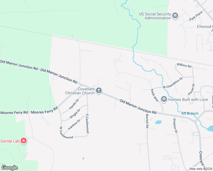 map of restaurants, bars, coffee shops, grocery stores, and more near 115 Anna Drive in Selma