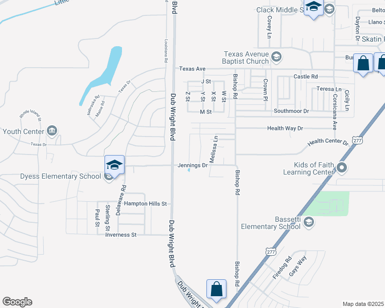 map of restaurants, bars, coffee shops, grocery stores, and more near 6250 Jennings Drive in Abilene