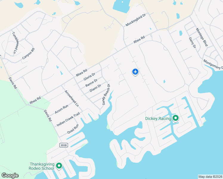 map of restaurants, bars, coffee shops, grocery stores, and more near 3912 Sandy Beach Drive in Granbury