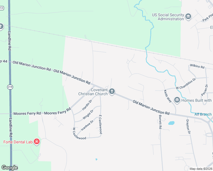 map of restaurants, bars, coffee shops, grocery stores, and more near 302 Old Marion Junction Road in Selma