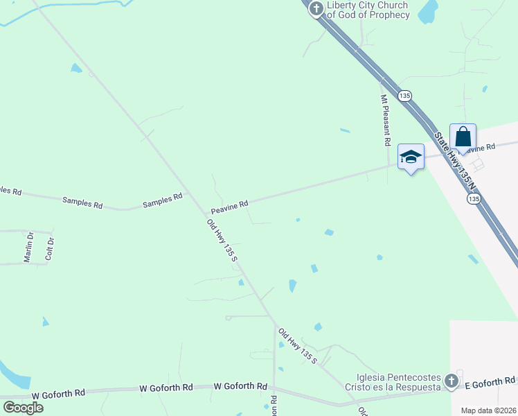 map of restaurants, bars, coffee shops, grocery stores, and more near Peavine Road in Kilgore