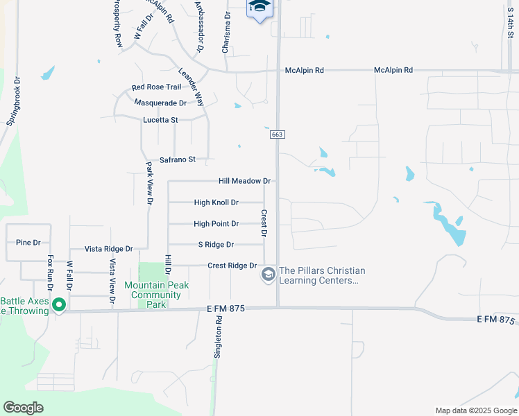 map of restaurants, bars, coffee shops, grocery stores, and more near 6050 Crest Drive in Midlothian