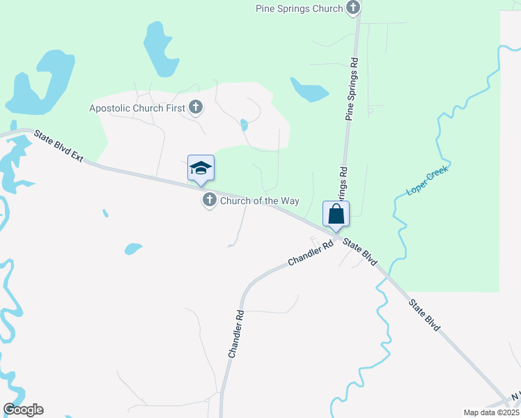 map of restaurants, bars, coffee shops, grocery stores, and more near 7035 State Boulevard Extension in Meridian