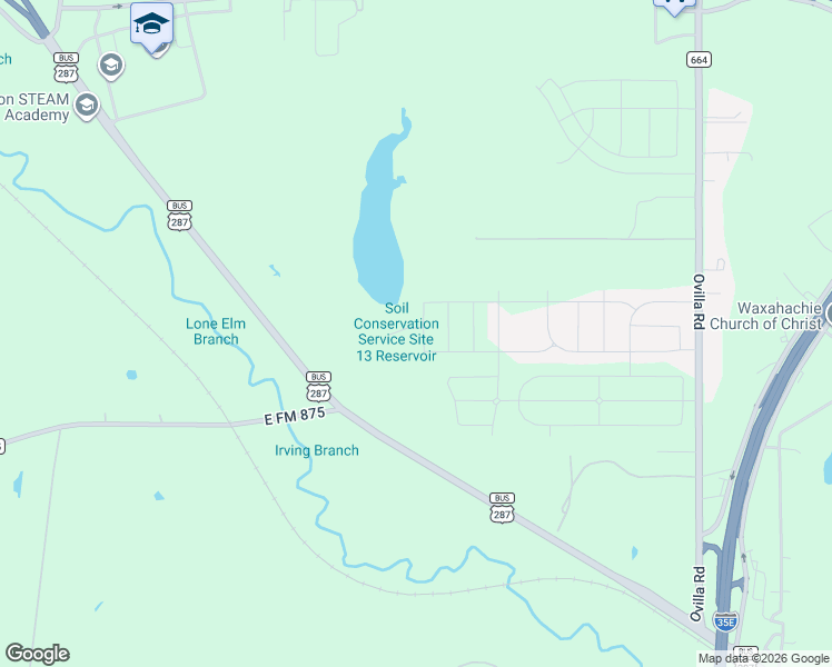 map of restaurants, bars, coffee shops, grocery stores, and more near 2541 U.S. 287 Business in Waxahachie