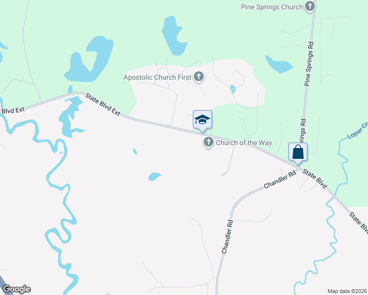 map of restaurants, bars, coffee shops, grocery stores, and more near 7651 State Blvd Exd in Meridian