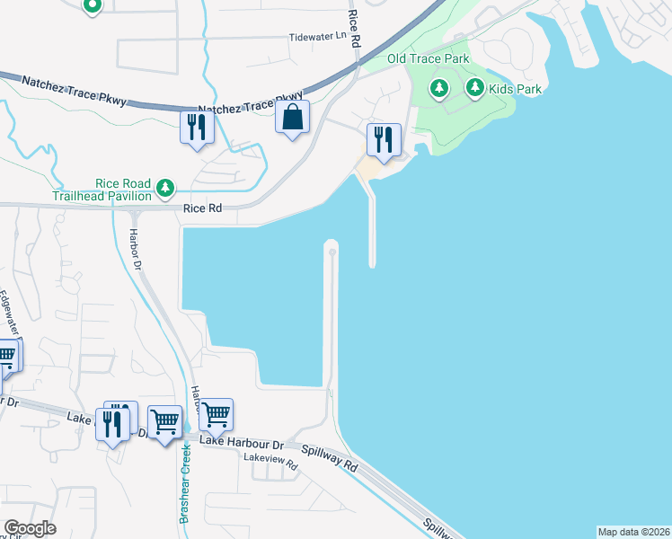 map of restaurants, bars, coffee shops, grocery stores, and more near 97 Breakers Lane in Ridgeland