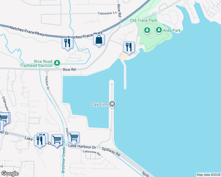 map of restaurants, bars, coffee shops, grocery stores, and more near 97 Breakers Lane in Ridgeland
